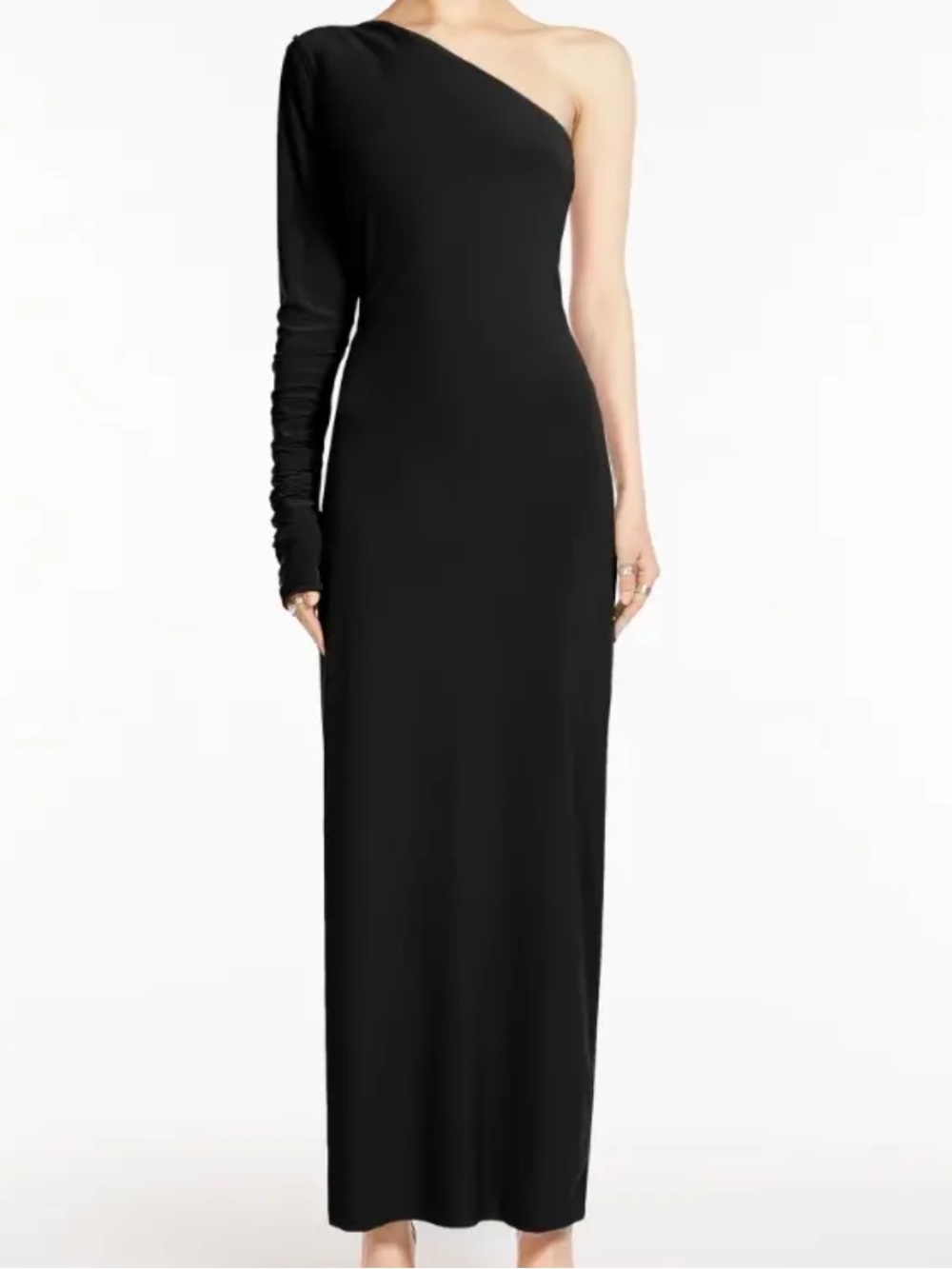 SportMax One-Shoulder Black Maxi Dress